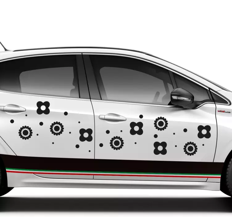 Autocolant autovehicul flori - TenStickers