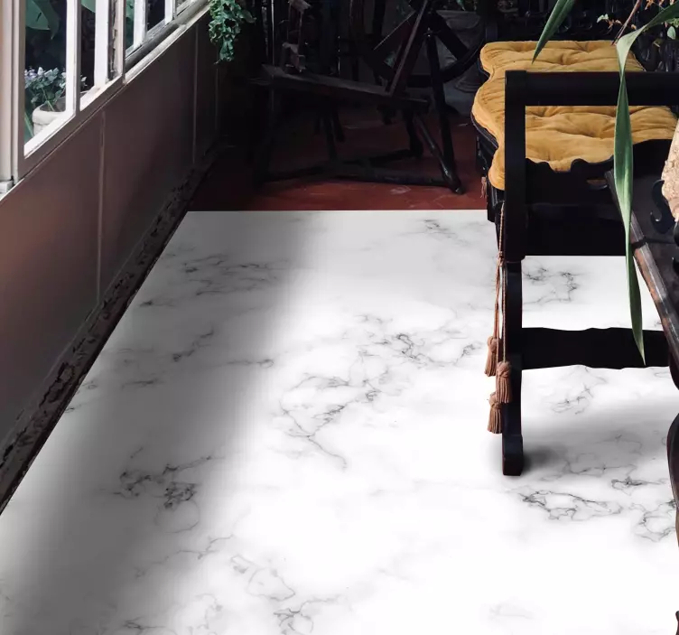 Autocolant pentru pardoseală din marmură albă gri autocolant pent - TenStickers