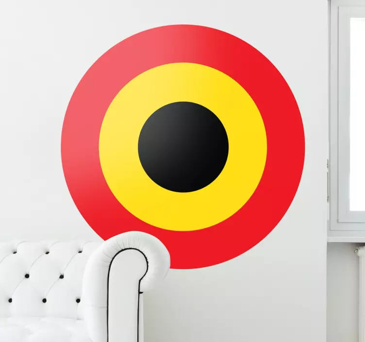 Destul de rotund belgium flag sticker de cerc de vinil - TenStickers