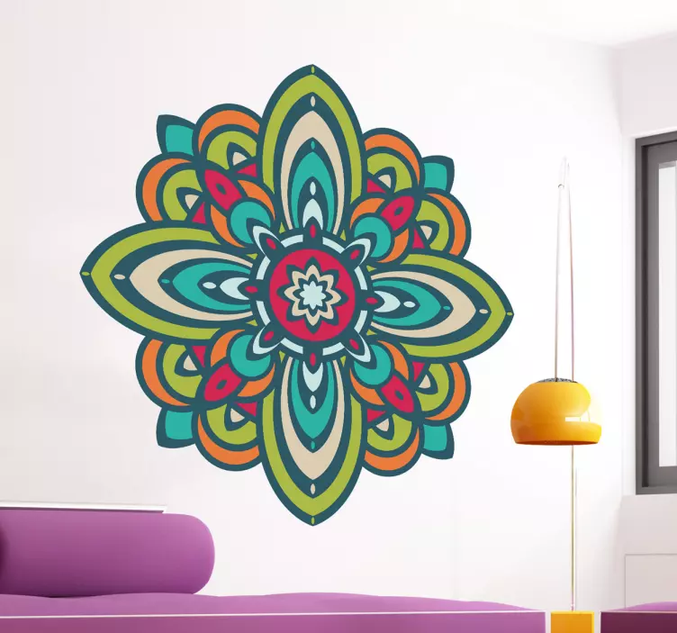 Autocolant de perete colorat mandala - TenStickers