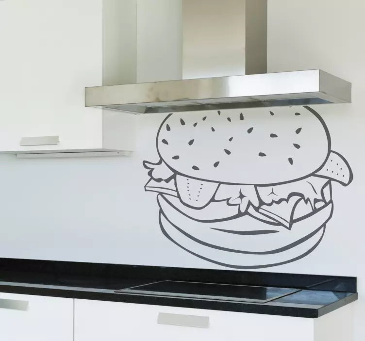 Autocolant de perete contur hamburger - TenStickers