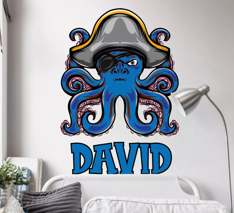 Autocolant pentru copii cu desen animat pirat albastru - TenStickers