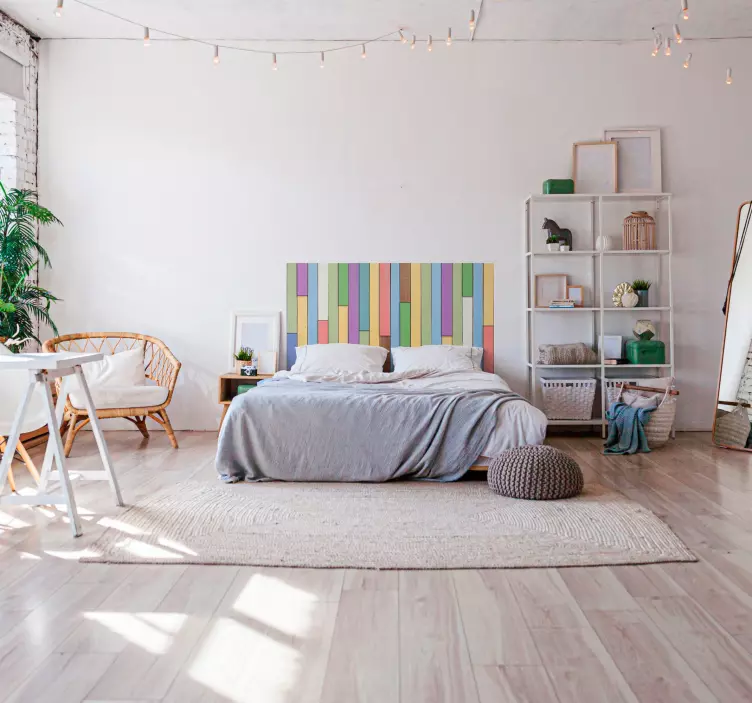 Scânduri colorate pentru cap de pat decal - TenStickers