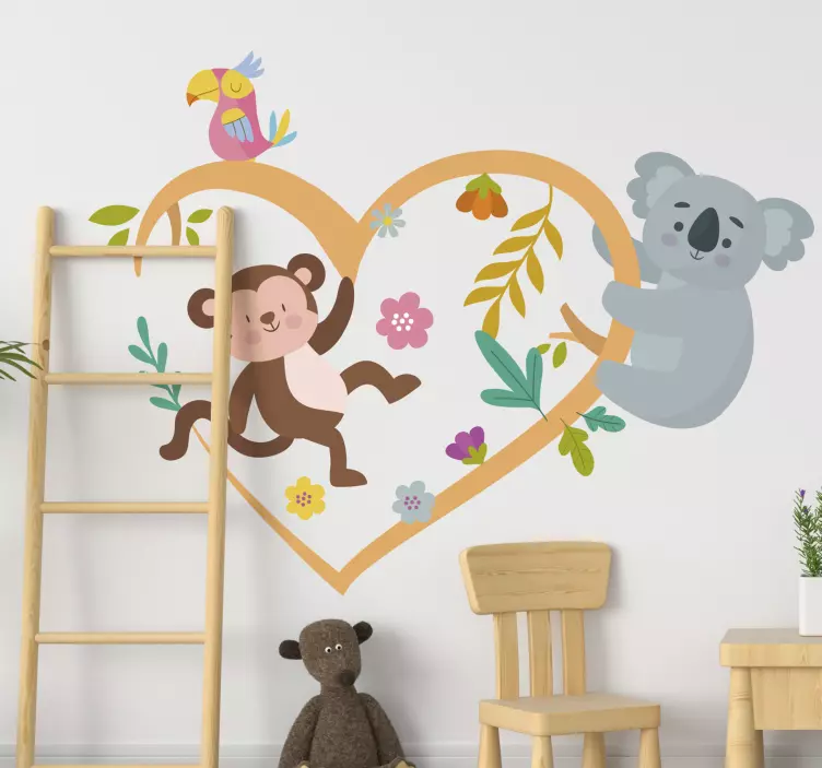 Decor de perete de ramură de koala și maimuță - TenStickers