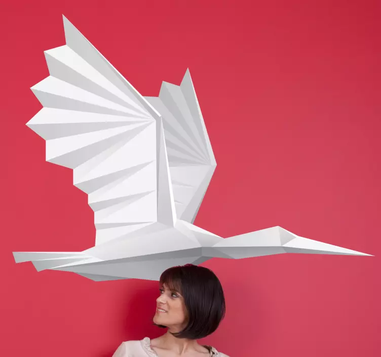 Autocolant de perete de pasăre de hârtie - TenStickers