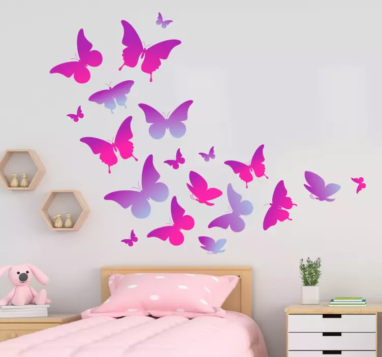 Autocolant fluture violet - TenStickers