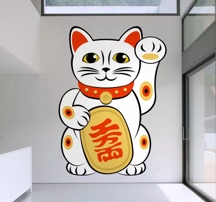 Autocolant de perete maneki-neko pisica - TenStickers