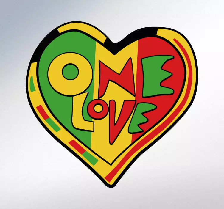 Autocolant de perete one love rasta - TenStickers