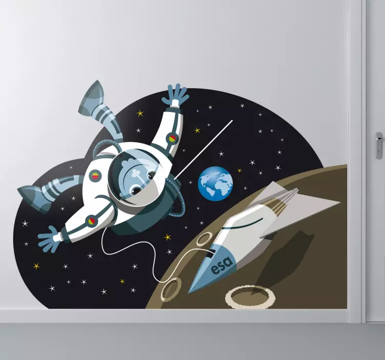 Autocolant de perete pentru astronauți pentru copii - TenStickers