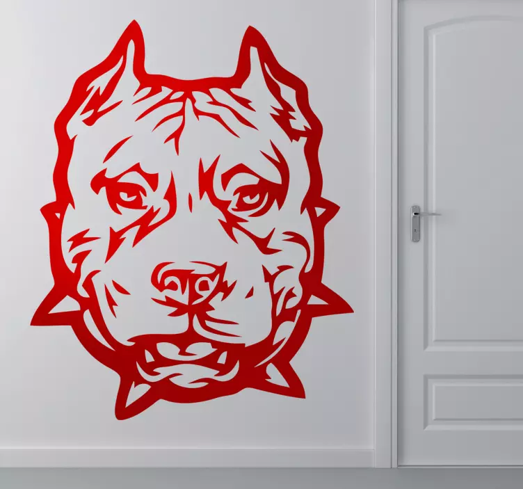 Autocolant de perete pentru față pitbull - TenStickers