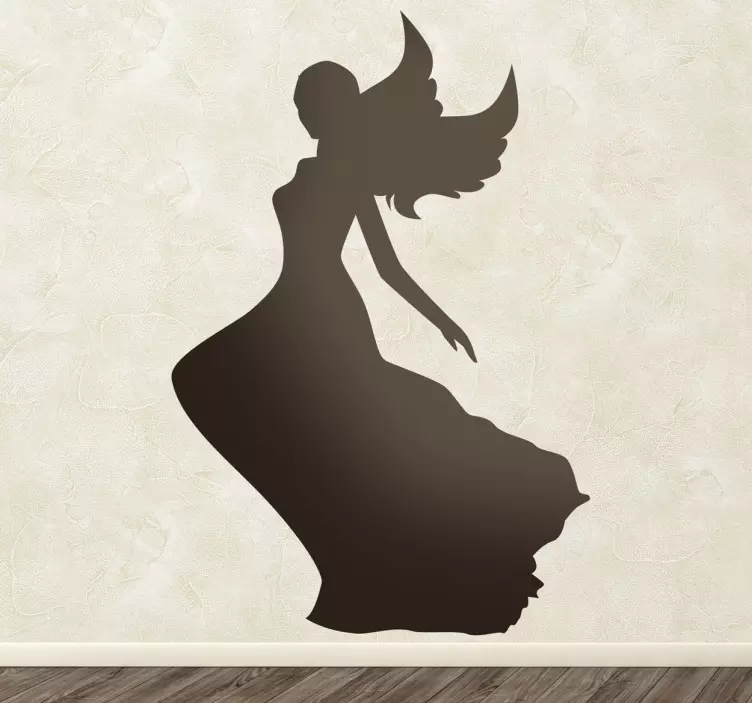 Autocolant de perete rochie zână siluetă - TenStickers