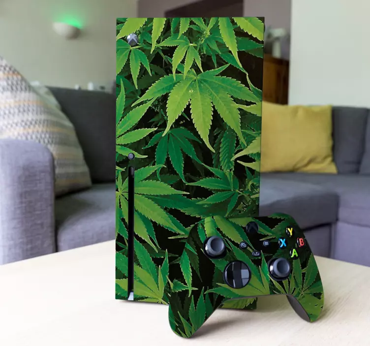 Autocolant de piele xbox de marijuana - TenStickers