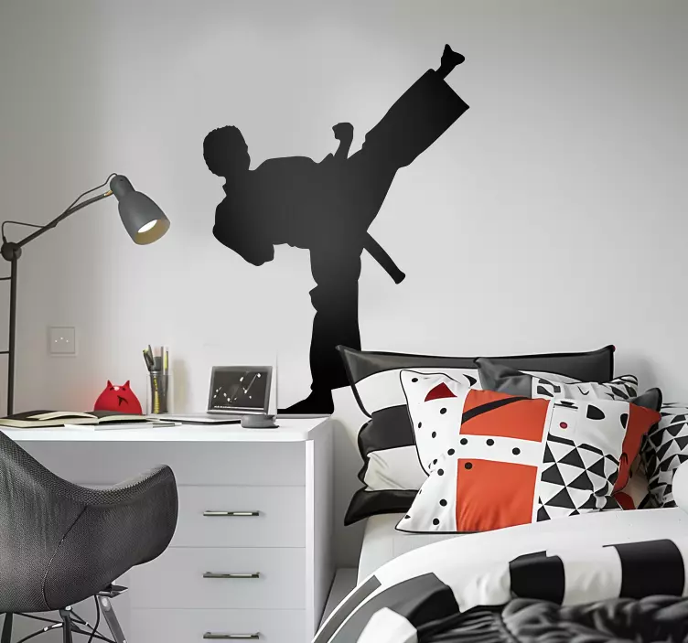 Autocolant de silueta karate - TenStickers