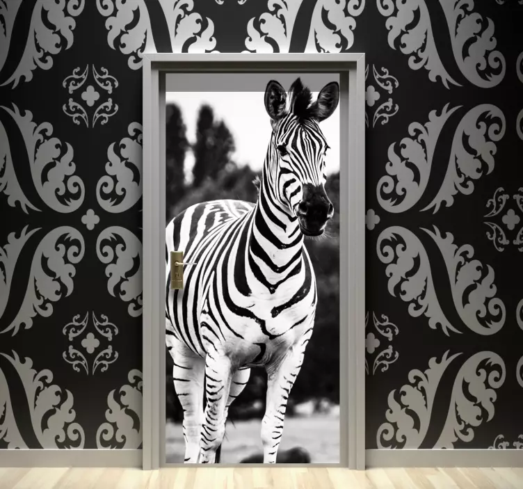 Alb-negru zebra decal - TenStickers