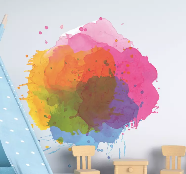 Autocolant decorativ artă cu stropi colorate - TenStickers