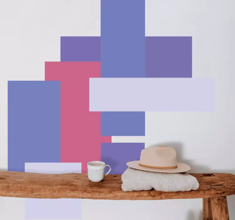 Autocolante de perete blocuri geometrice stratificate - TenStickers