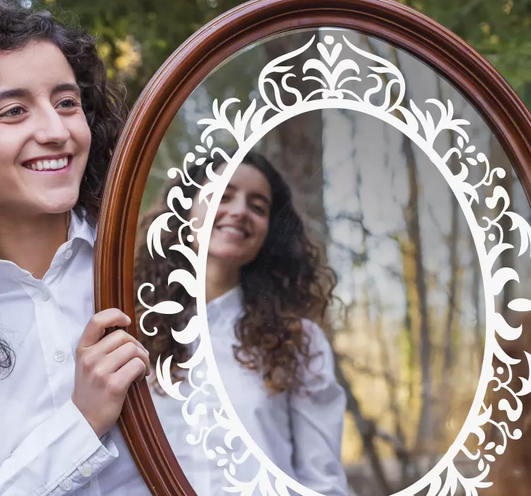 Autocolant decorativ cu marginea oglinzilor - TenStickers