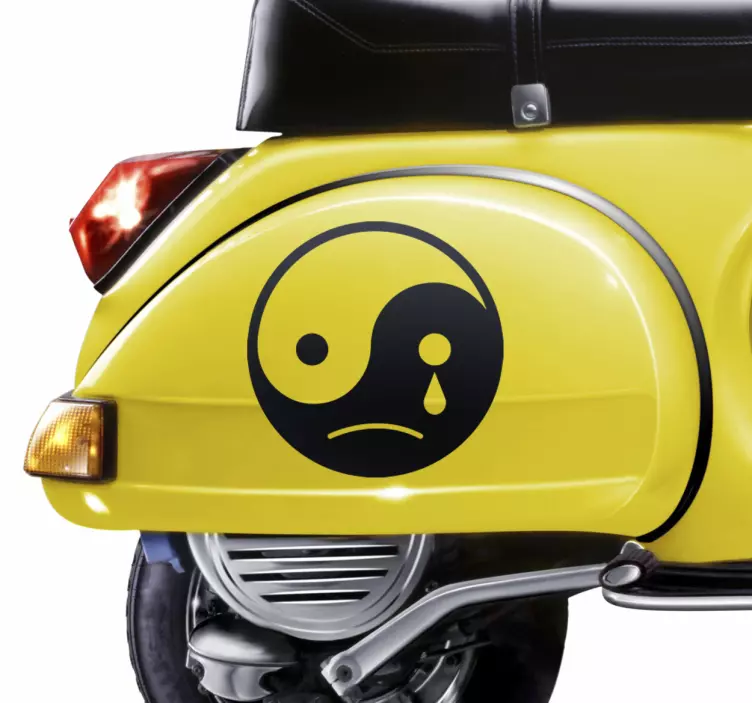 Decal unic de vinil yin yang trist motociclete - TenStickers