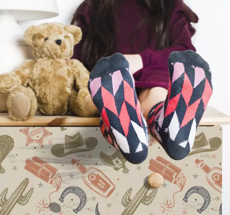 Autocolant decorativ elemente retro de cowboy - TenStickers