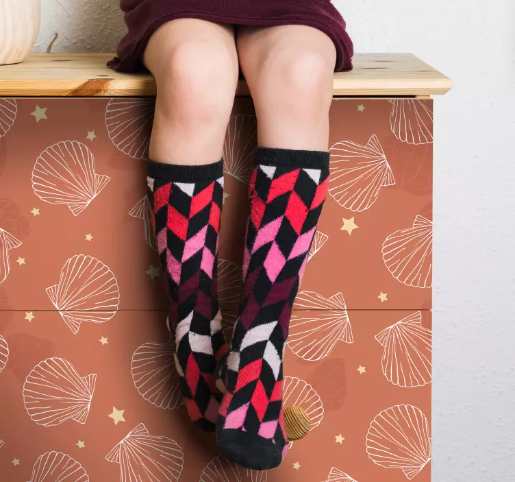 Autocolant decorativ fundal cu model de coajă - TenStickers