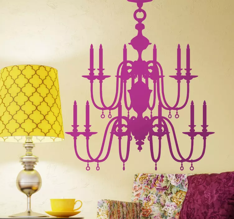 Autocolant decorativ siluetă elegantă de candelabru - TenStickers