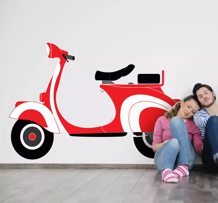 Autocolant decorativ vespa rosie - TenStickers