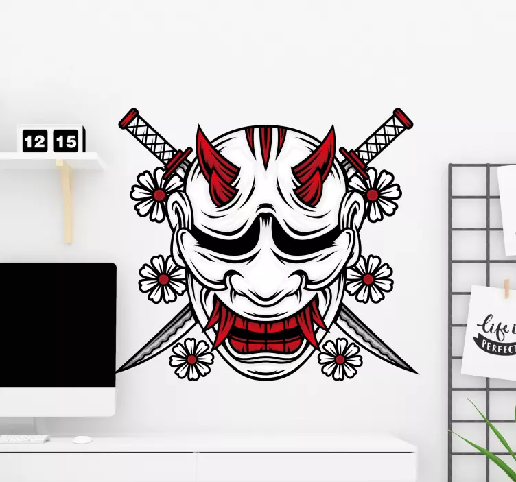 Etichete animale designul măștii de samurai - TenStickers