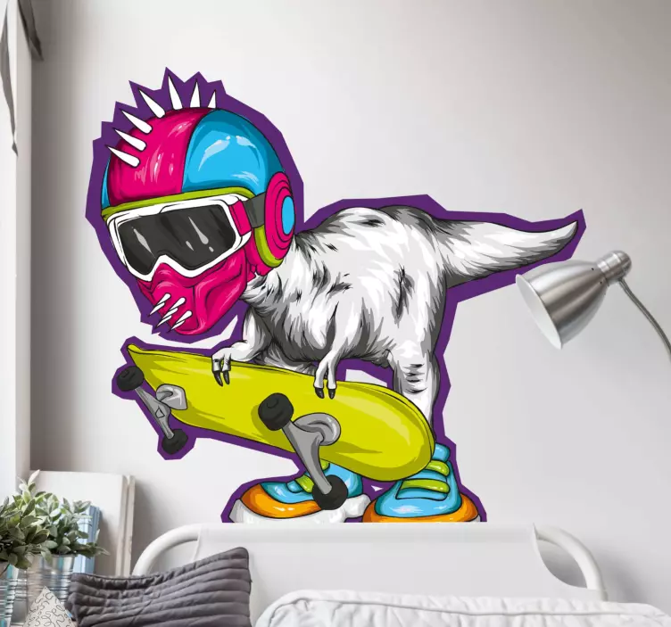 Autocolant dino skater cool - TenStickers