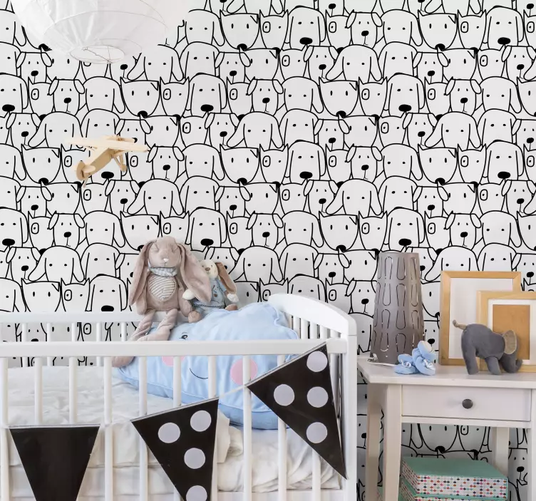 Autocolant fețe jucăușe de câine - TenStickers