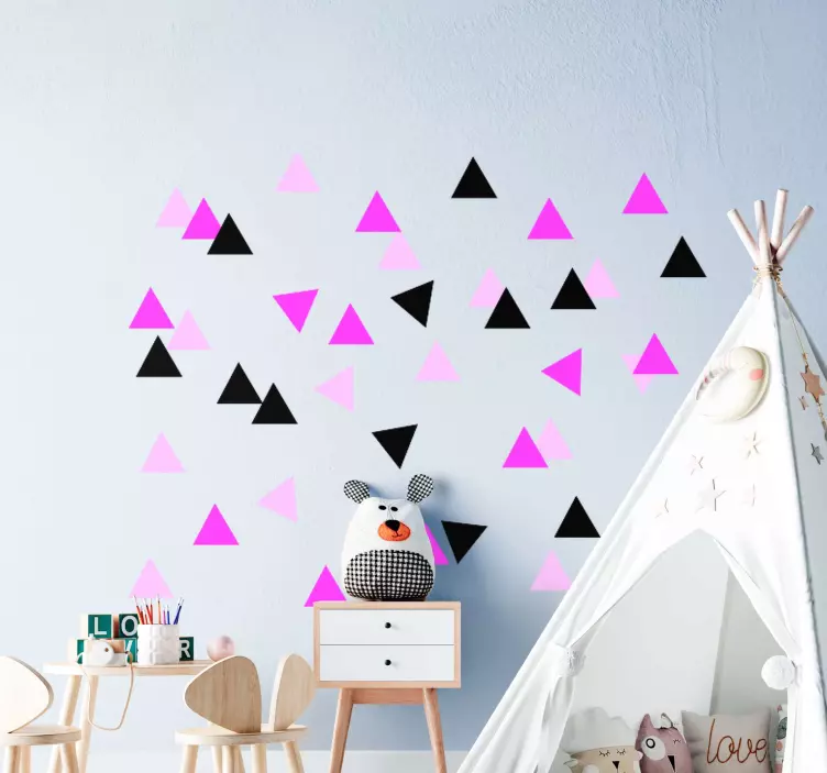 Autocolant geometric aranjament triunghiular vibrant - TenStickers