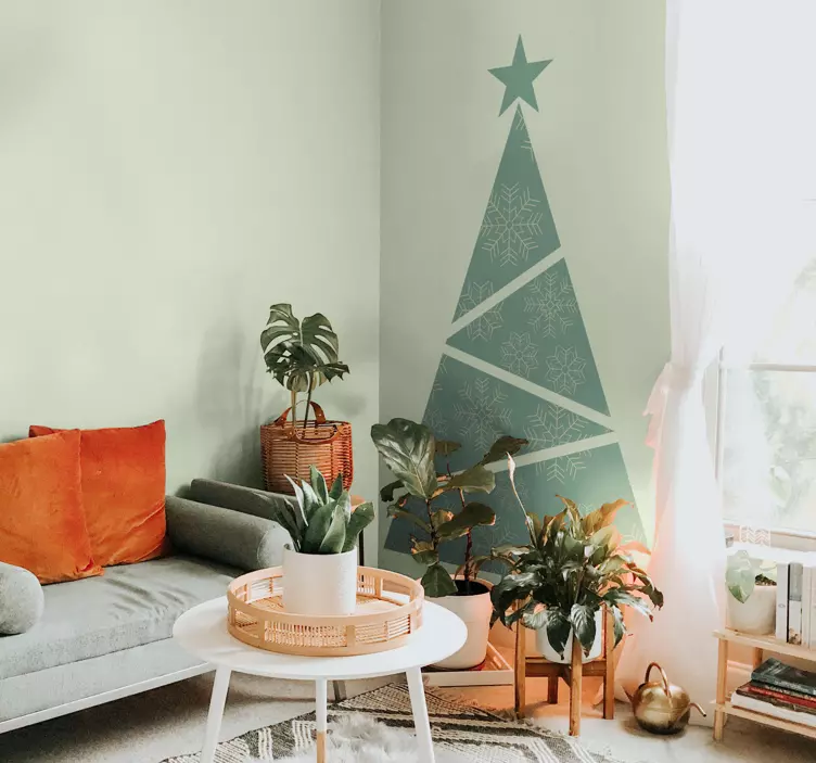 Autocolant geometric pentru brad de crăciun - TenStickers