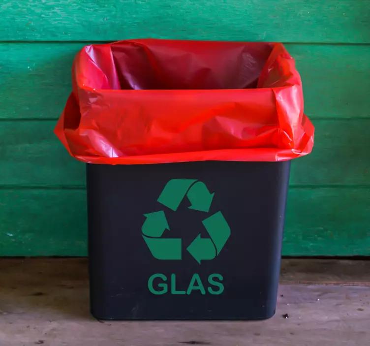 Autocolant semn de reciclare glas - TenStickers