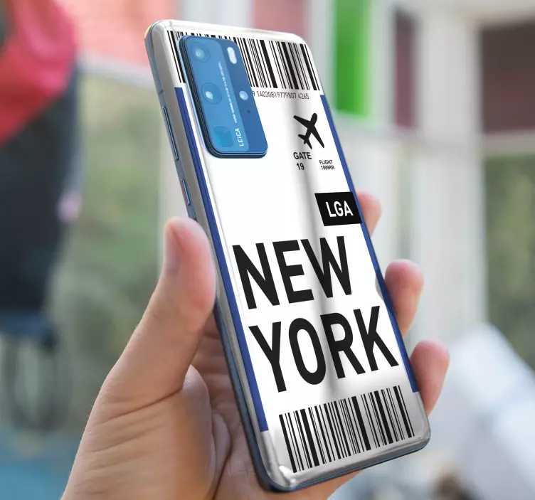 Autocolant Huawei carte de îmbarcare new york - TenStickers