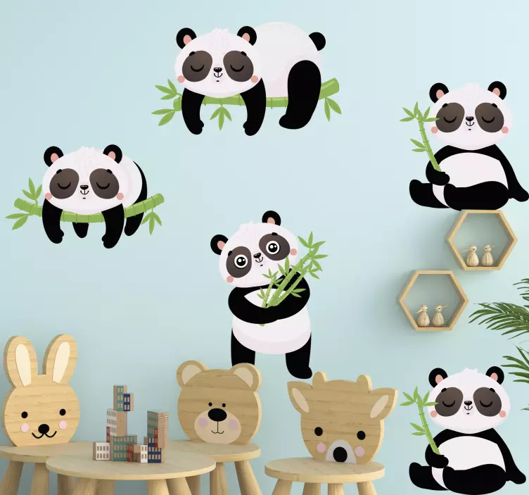 Autocolant ilustrații drăguțe cu panda - TenStickers