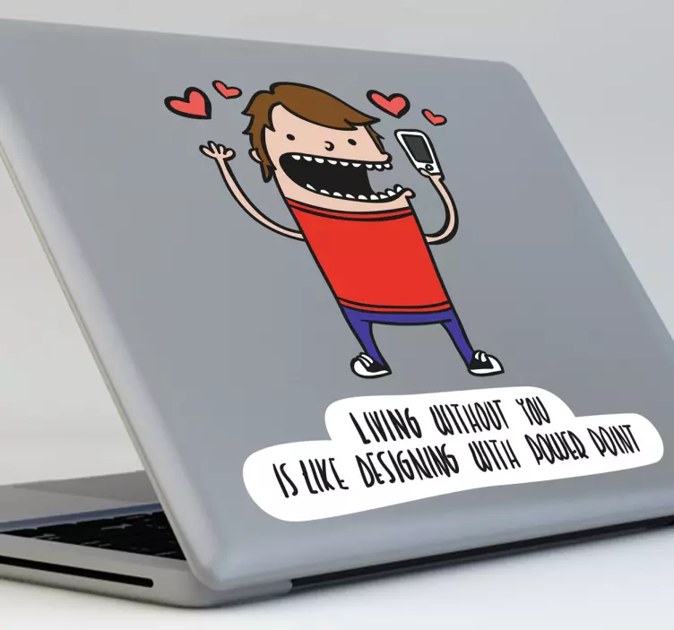 Autocolant laptop power point love - TenStickers