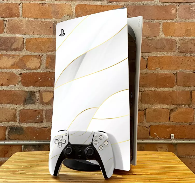 Autocolant ps5 vinil marbel alb - TenStickers