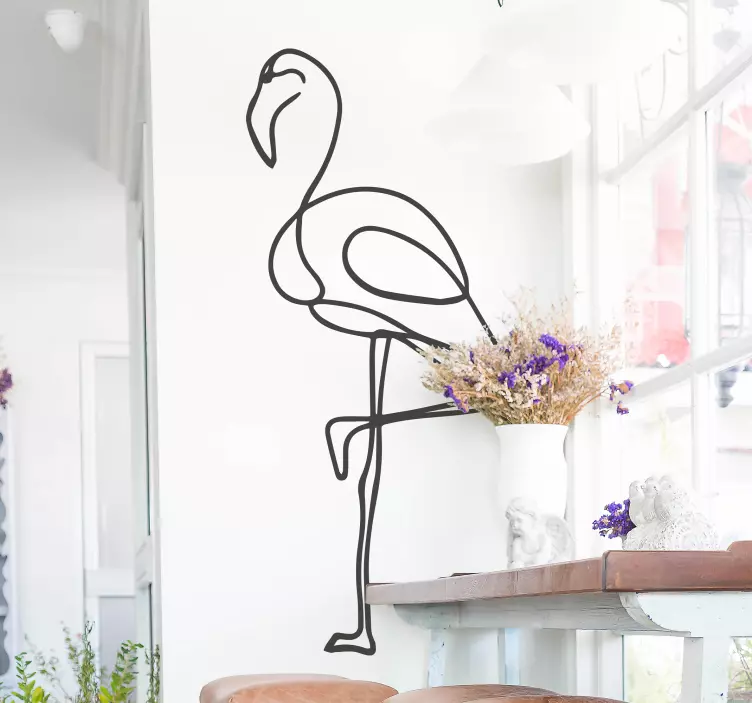 Autocolant de perete minimalist flamingo bird - TenStickers