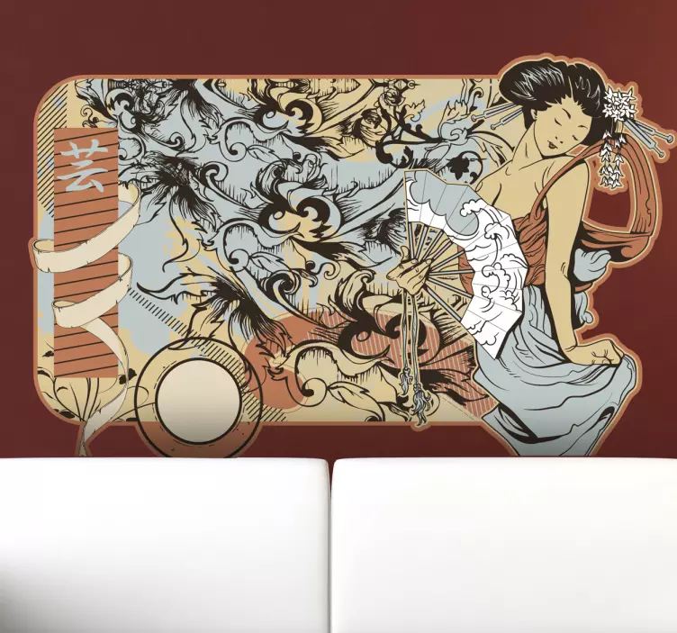 Autocolant modern de ukiyo-e modern japonez - TenStickers