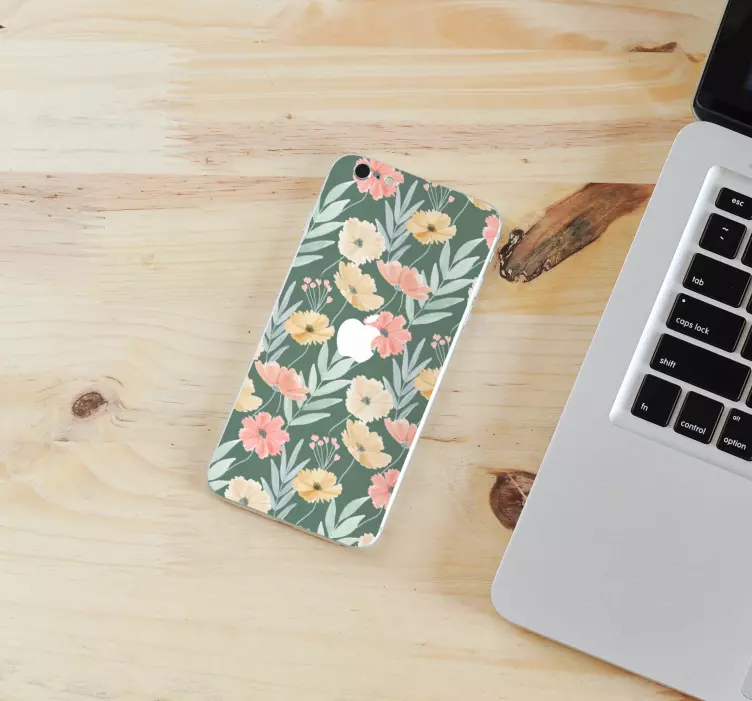 Autocolant original pentru acuarelă cu model floral - TenStickers