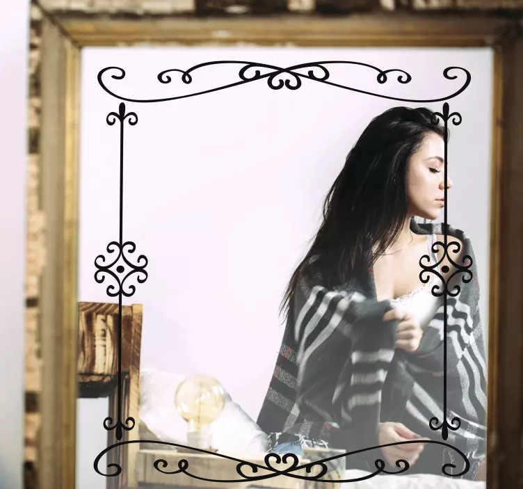 Autocolant ornamental cu oglindă neagră - TenStickers