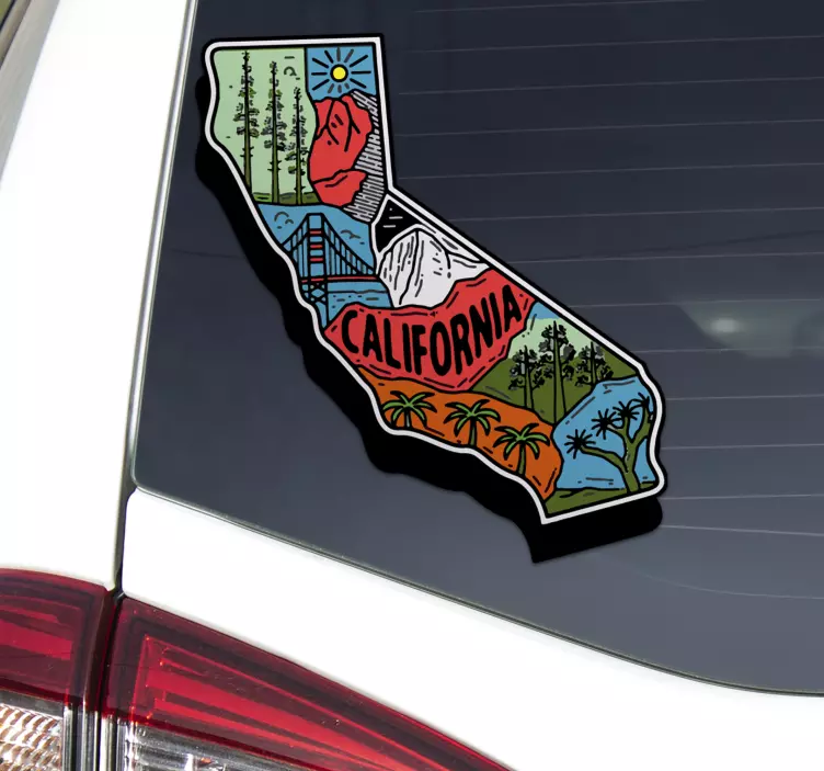 Autocolant pentru auto contur stat california - TenStickers