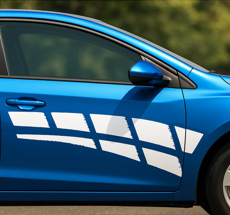 Autocolant pentru auto dungi abstracte monocolore - TenStickers