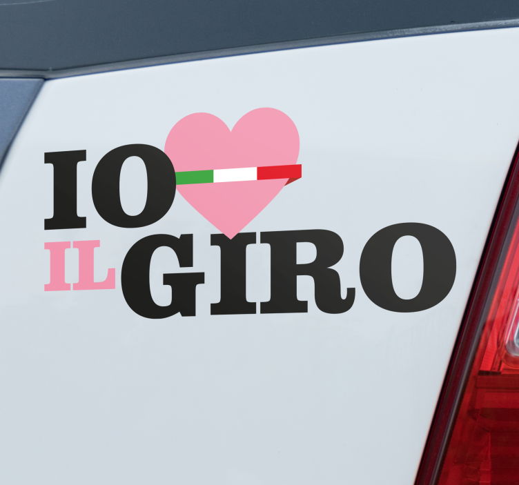 Autocolant pentru auto iubesc giro - TenStickers