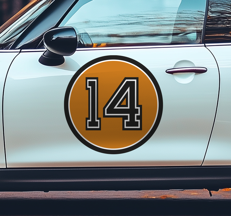 Autocolant pentru auto număr retro sport - TenStickers
