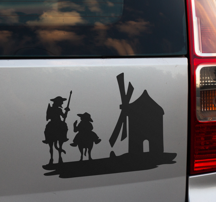 Autocolant pentru auto quijote și sancho panza - TenStickers