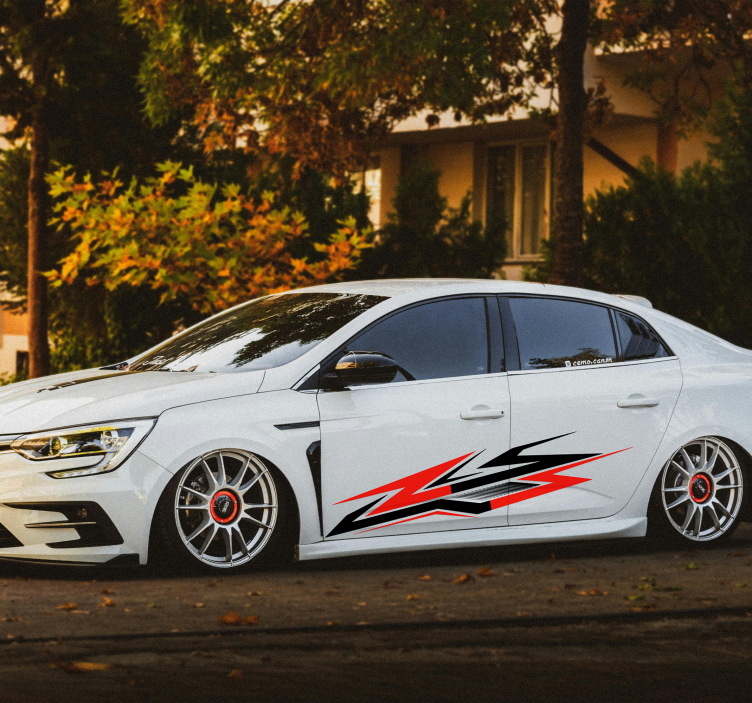 Autocolant pentru auto stil de cursă laterală în două tonuri - TenStickers