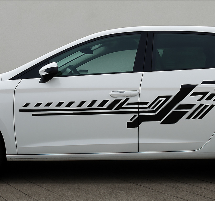 Autocolant pentru auto dungi negre tribale - TenStickers