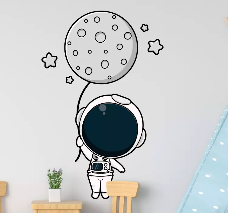 Autocolant pentru copii astronaut cu balon - TenStickers