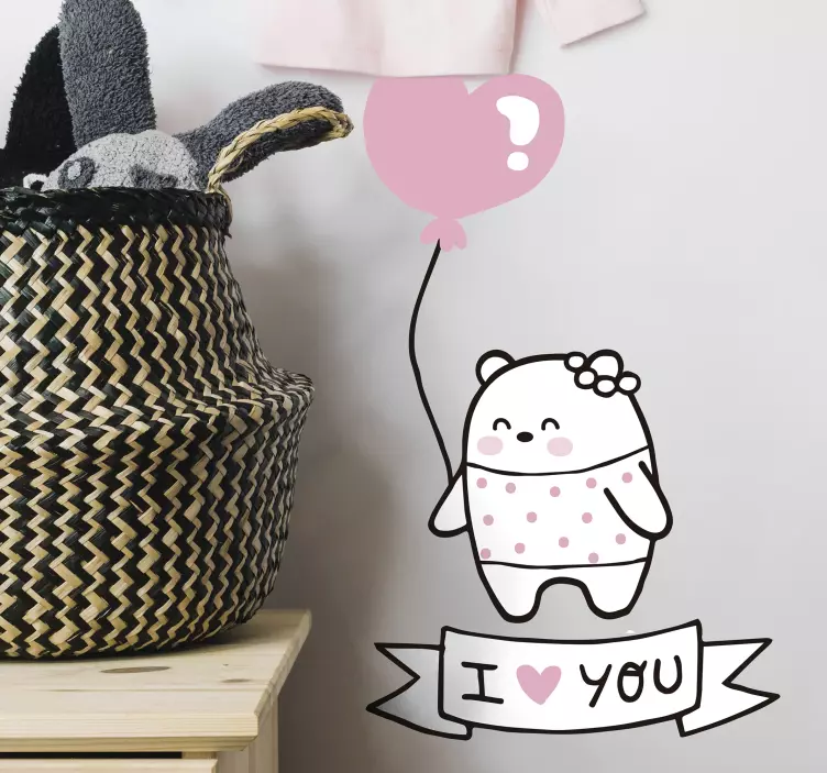 Autocolant pentru copii balon drăguț cu inimă - TenStickers