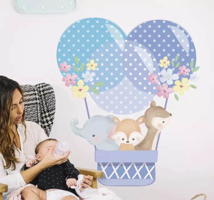 Autocolant pentru copii balonase cu animale jucăușe - TenStickers